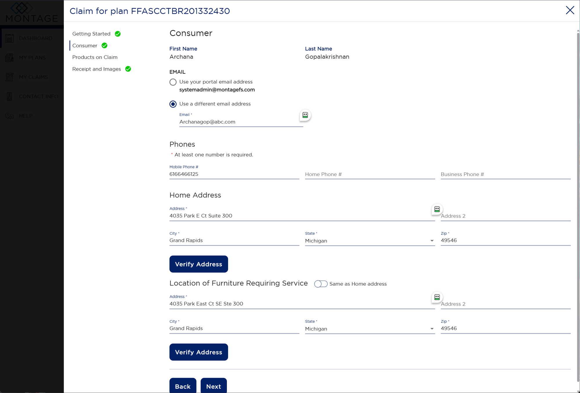 Montage – Consumer Portal