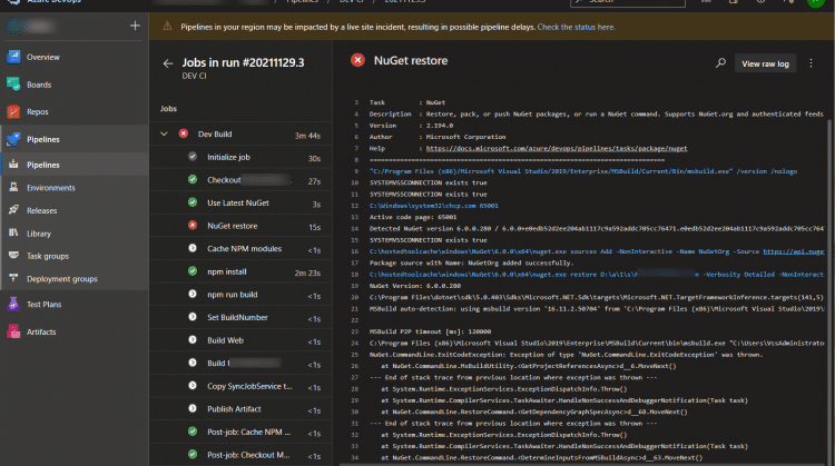 Solving "The current .NET SDK does not support targeting .NET 6.0." in an Azure DevOps Pipeline