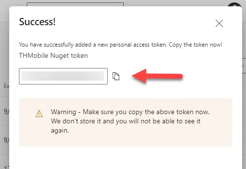 Copy the token before closing the window